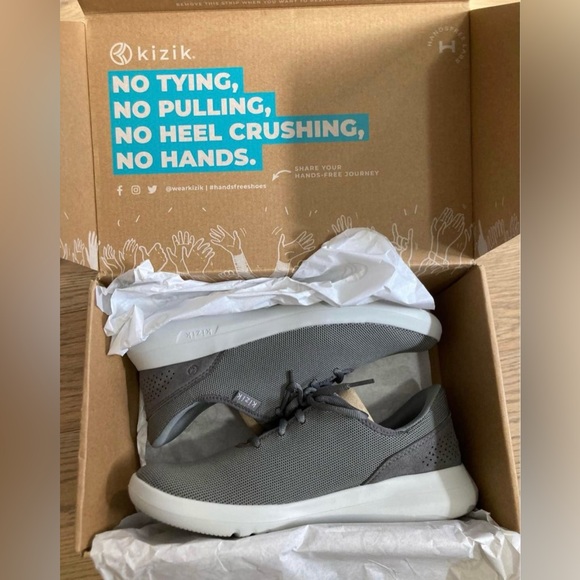 Brand new Kizik hands-free shoes in grey unisex (women’s 8/men’s 6.5) - Picture 2 of 3